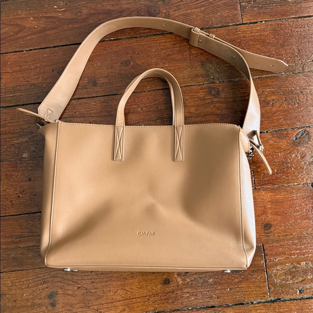 Calpak Haven 16-Inch Laptop Tote Bag (Camel)